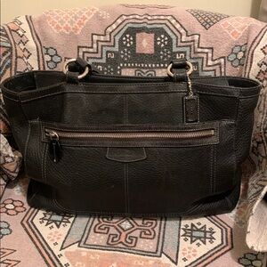 Coach Black Pebbled Leather Shoulder Bag